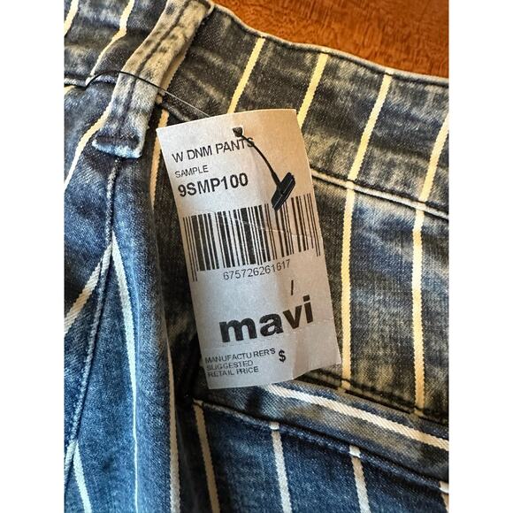 Mavi Jeans Selina Mid-Rise Chino Denim Striped Pants Mavi Jeans Sz 27 NWT - Picture 8 of 9